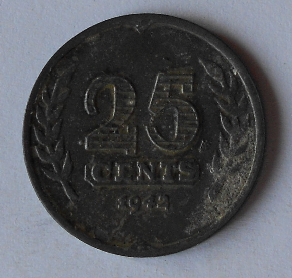 Holandsko 25 Cent 1942