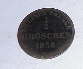 Oldenburg 1/2 Groš 1858 B