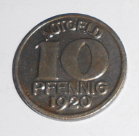 Německo-Notgeld 10 Pfenik 1920 stav, novoražba