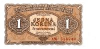 1Kčs/1953/, stav UNC, série BA, tisk GOZNAK Moskva