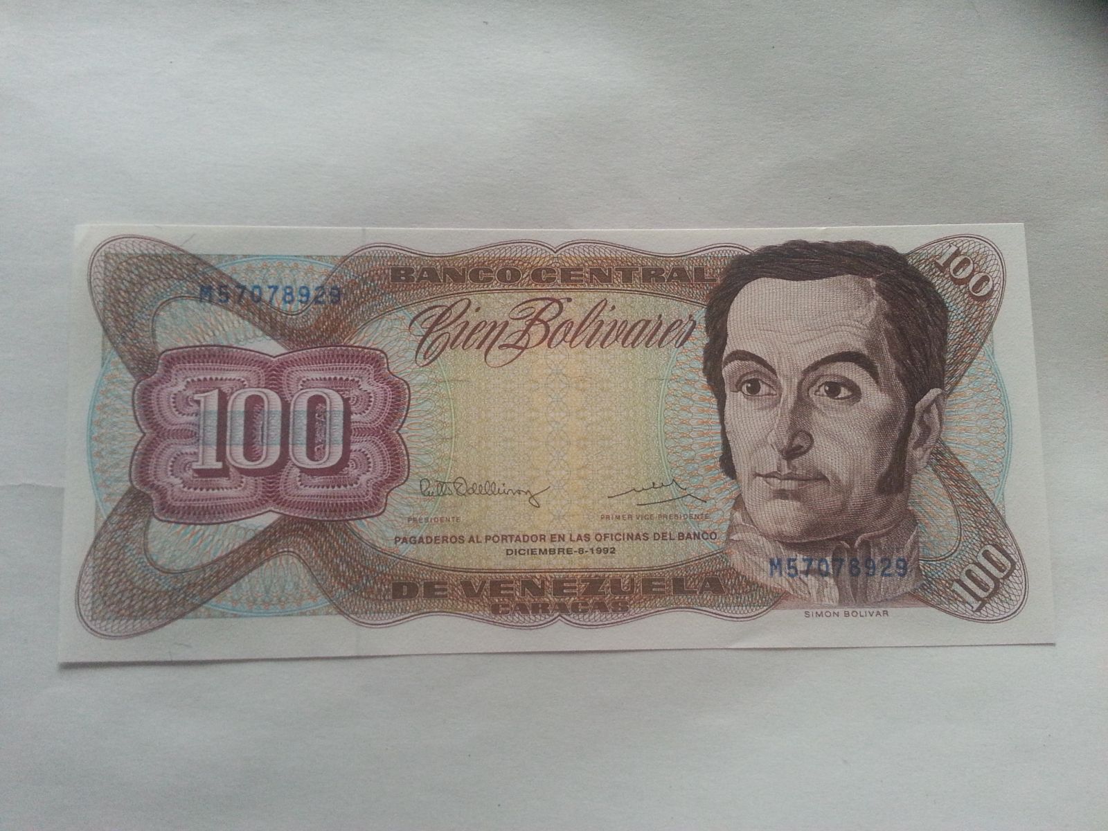 100 Bolivar, 1992, Venezuela