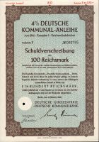 Dluhopis Deutsche Kommunal Anleihe,  Berlín/1941/ 100 Reichsmark, 4%, formát A4