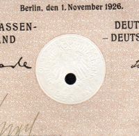 Dluhopis Deutsche Kommunal Sammel, Berlín/1926/ 100 Reichsmark, formát A4