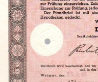 Dluhopis Deutschen Hypothekenbank in Weimar/1942/, 500 Reichsmark, 4 %, formát A4