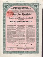 Dluhopis Gemeinschaftsgruppe Deutscher Hypothekenbanken, Meininger/1924/, 500 Goldmark 8%, formát A4