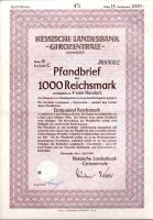 Dluhopis Hessische Landesbank Girozentrale, Darmstadt/1941/ 1000 Reichsmark, 4%, formát A4