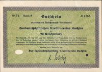 Dluhopis Landwirtschaftlichen Kreditverein Sachsen, Dresden/1930/, 20 Reichsmark
