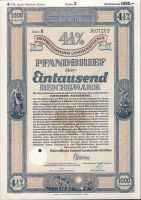 Dluhopis Ostpreussischer Landschaftlicher, Königsberg/1940/, 1000 Reichsmark 4 1/2%, formát A4