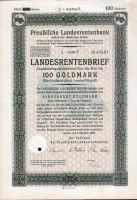 Dluhopis Preussische Landesrentenbank, Berlín/1928/, 100 Goldmark, 4  1/2%, formát A4