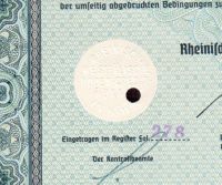 Dluhopis Rheinisch-Westfälische Boden-Credit-Bank in Köln/1941/ 1000 Reichsmark, 4%, formát A4