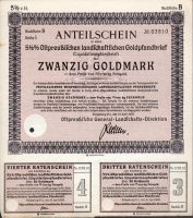 Podílový list s kupóny, Königsberg/1935/, 20 Goldmark, 5 1/2%