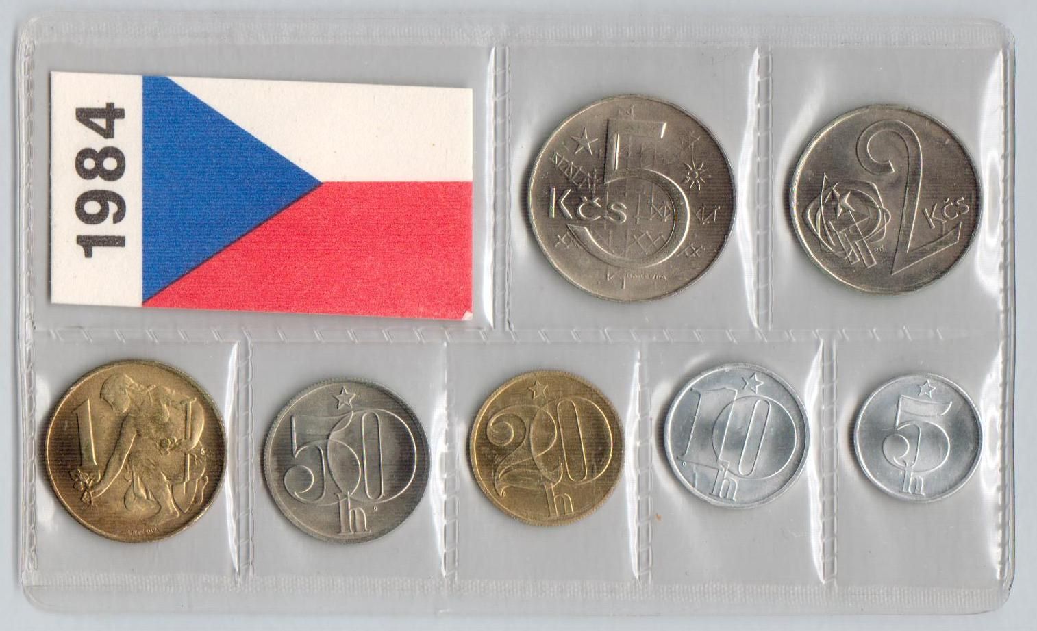 Ročníková sada oběžných mincí ČSSR (1984), stavy 0/0