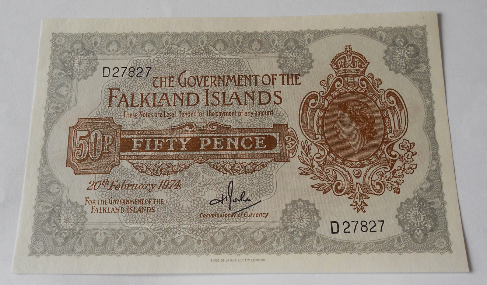 Falklandy 50 Pence 1974