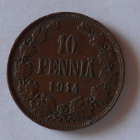 Finsko pod Ruskem 10 Penia 1914