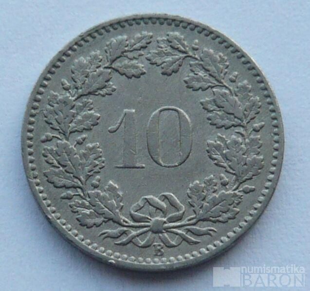 Švýcarsko 10 Rappen 1881