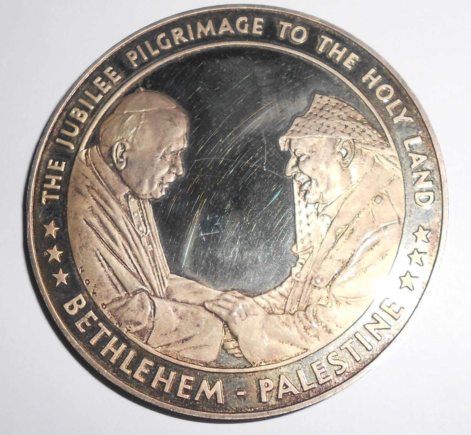 Medaile na setkání J.A. a Papeže Jana Pavla II., průměr 60 mm
