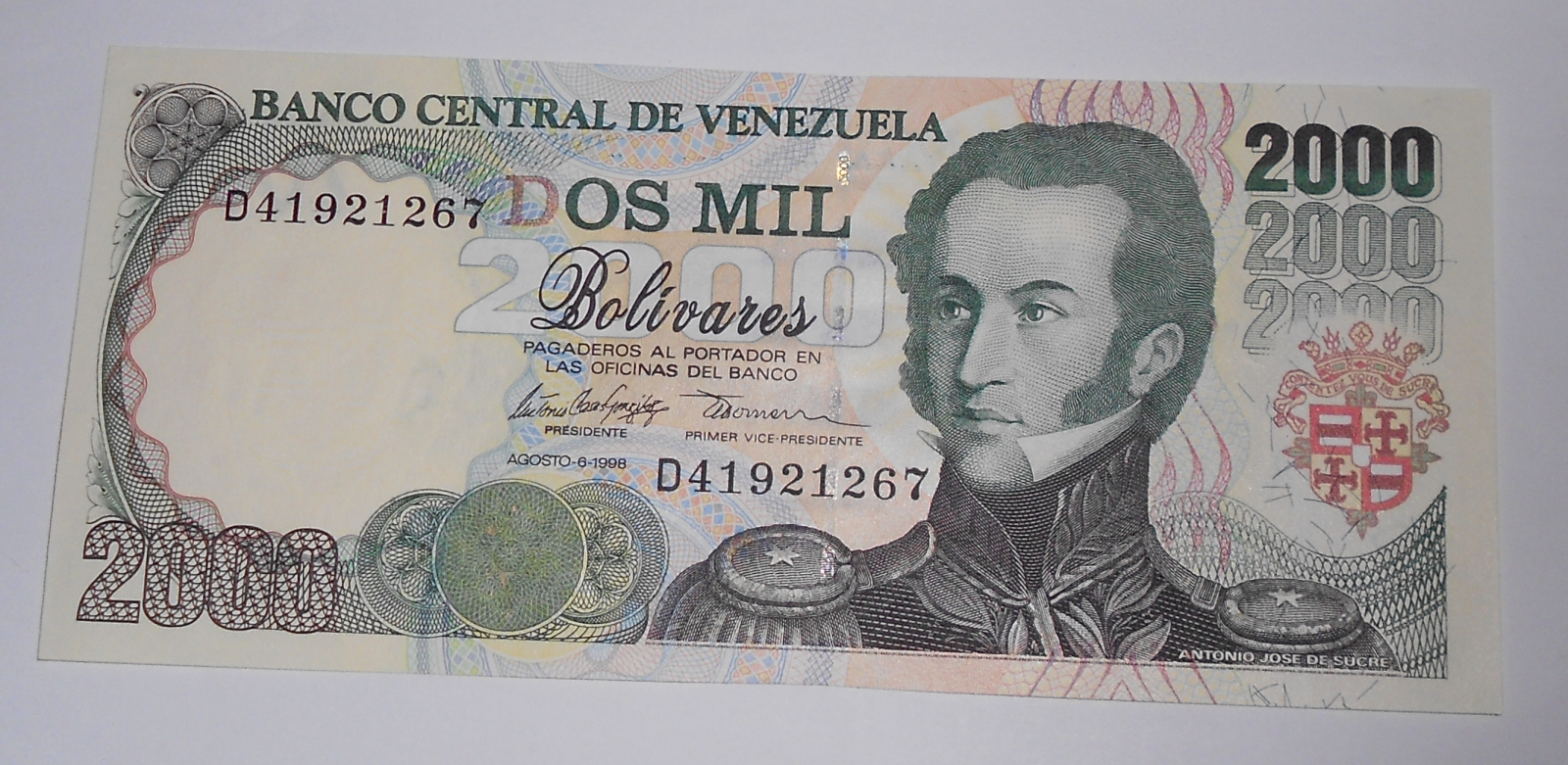 Venezuela 2000 Bolivares 1998
