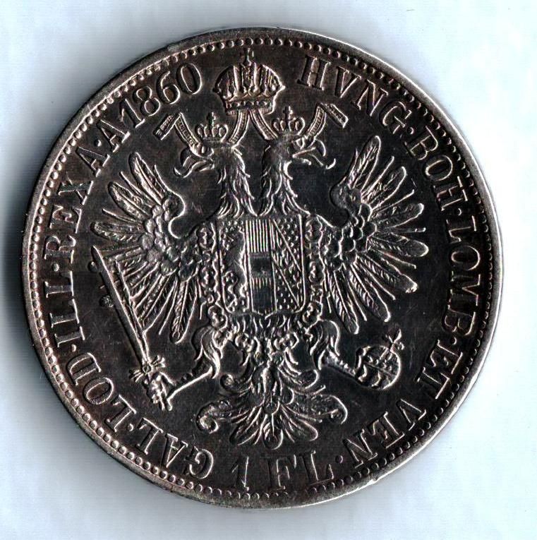 1 Zlatník/Gulden (1860-ražba E), stav 1-/1 dr.hr.