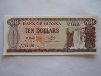 10 Dollars, vodopád-hnědá, Guyana