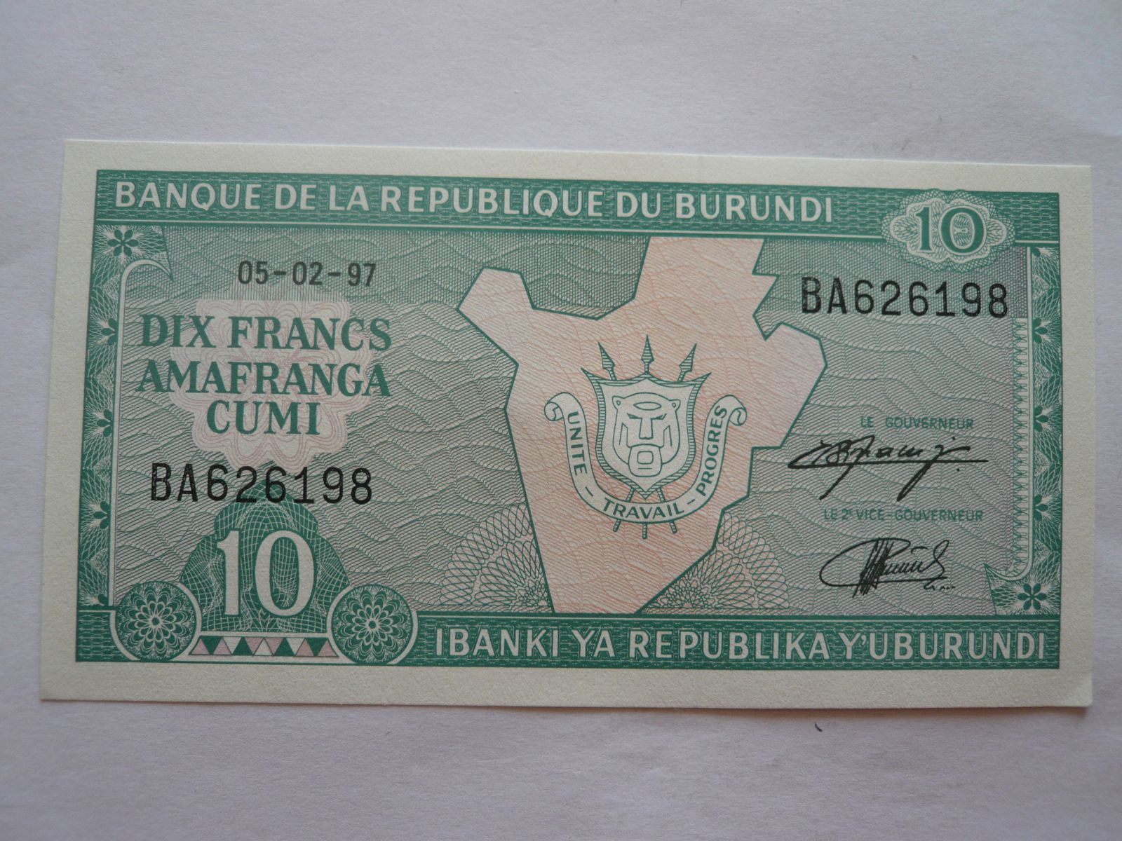 10 Ubumwe, 1997 Burundi