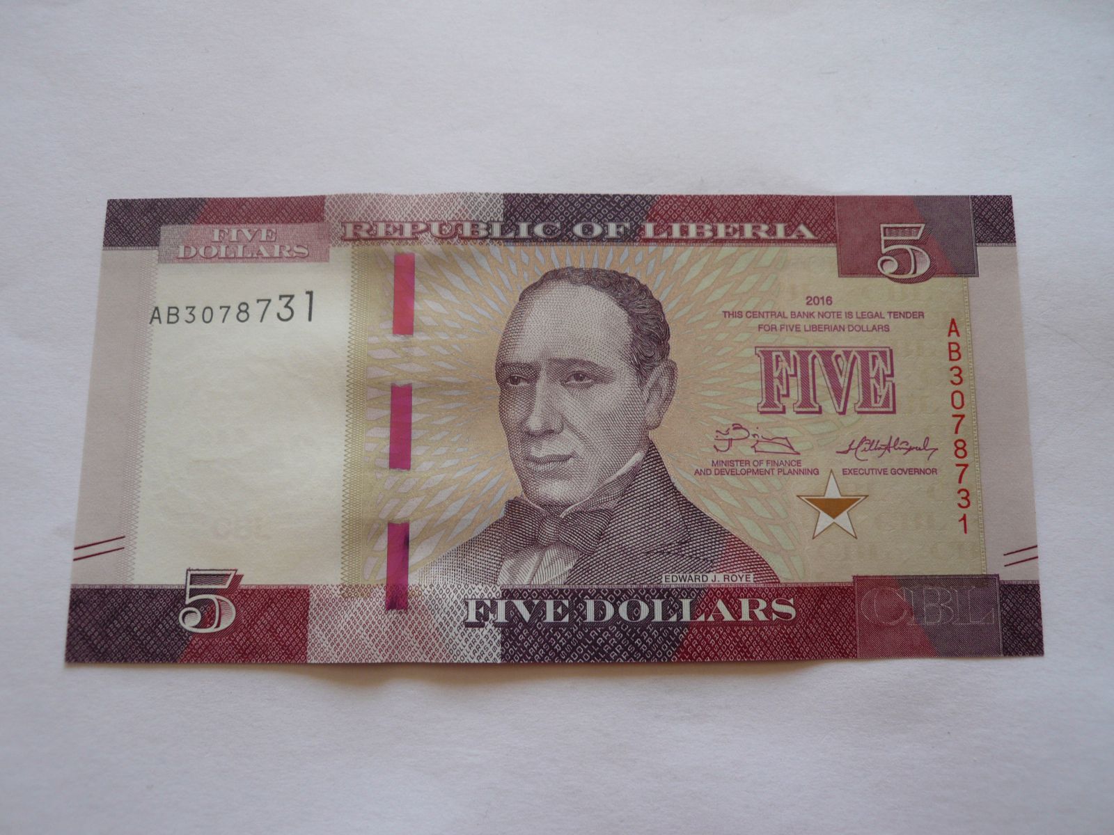 5 Dollars, 2016 Liberie