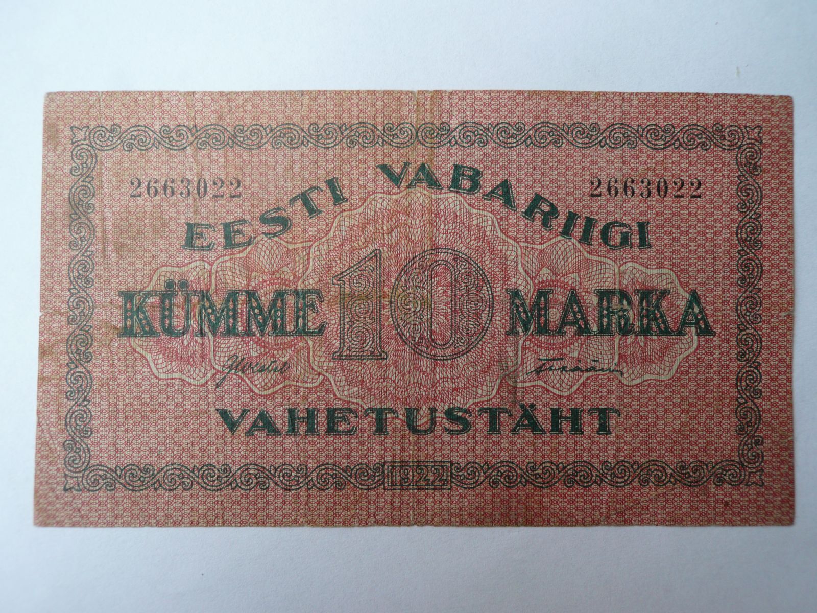 10 Marka - červená, Estonsko