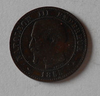 Francie 2 Cent 1855 Napoleon III.