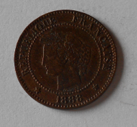 Francie 2 Centimes 1888