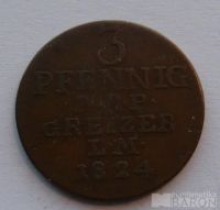 Reuss 3 Pfenig 1824