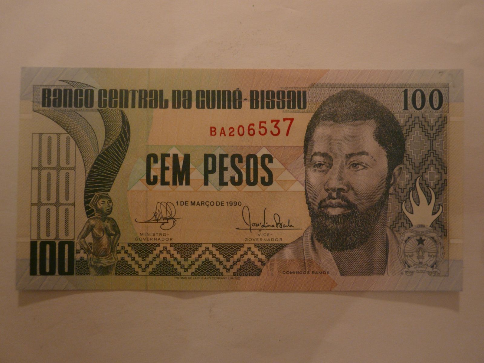 100 Pesos, Bissau Guinea 1990