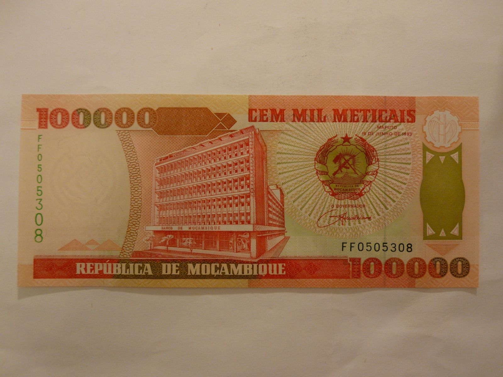 100000 Meticais, 1993 Mozambik