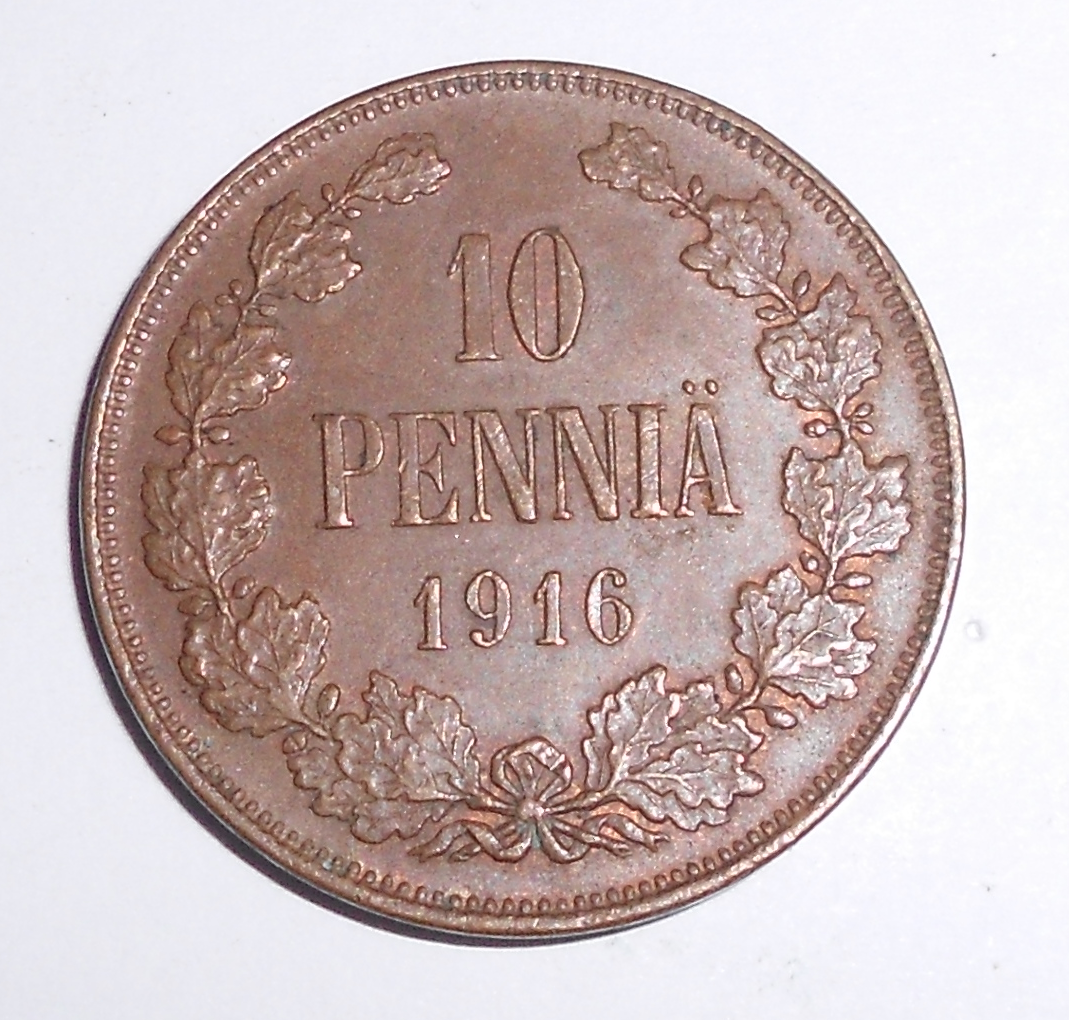 Finsko pod Ruskem 10 Penia 1916