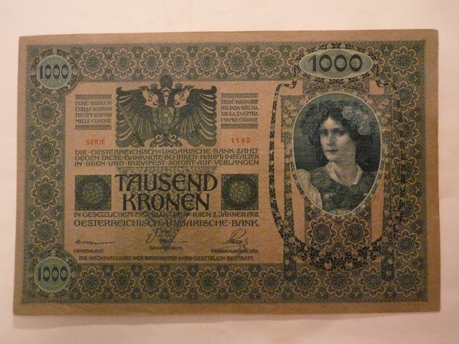 1000 Korun, 1902, S-1198, Rakousko