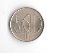 50 Haléř(1991), stav 1+/1+, nový znak ČSFR