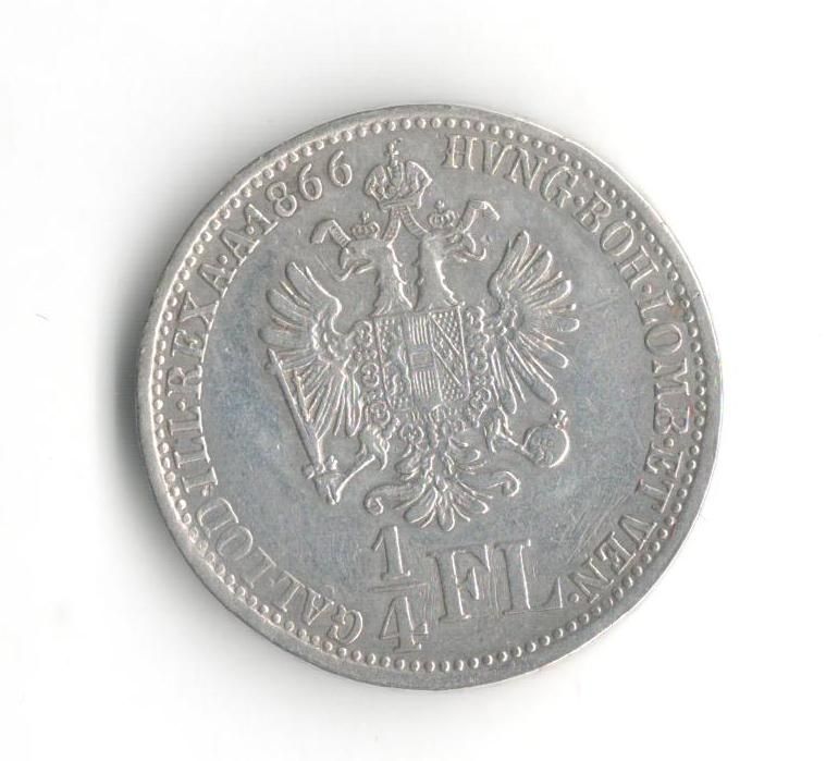 1/4 Zlatník/Gulden (1866-ražba V), stav 1+/1 dr.hr.