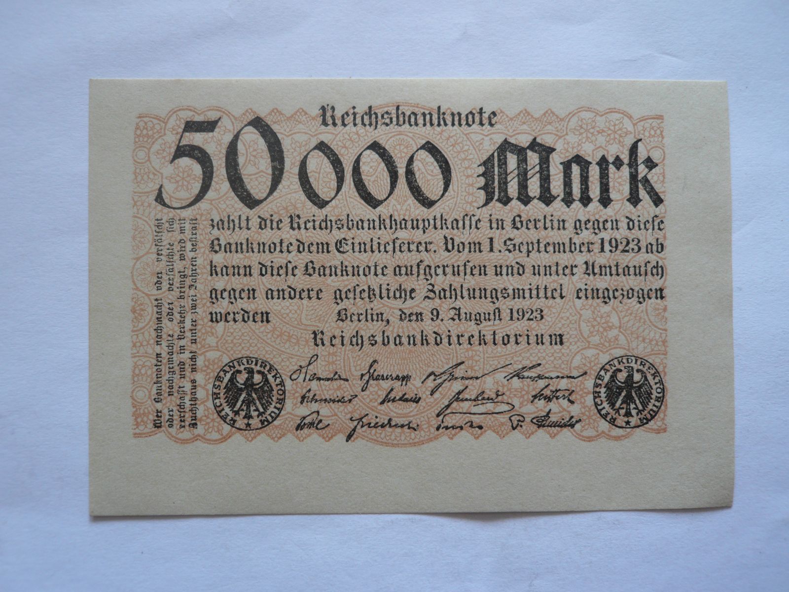 50000 Marek, 1923, Německo