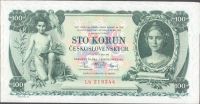 100Kč/1931/, stav 2+ (slabý ohyb do kříže), série Lb