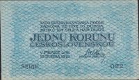 1Kč/1919/, stav 0, série 022 - modrá