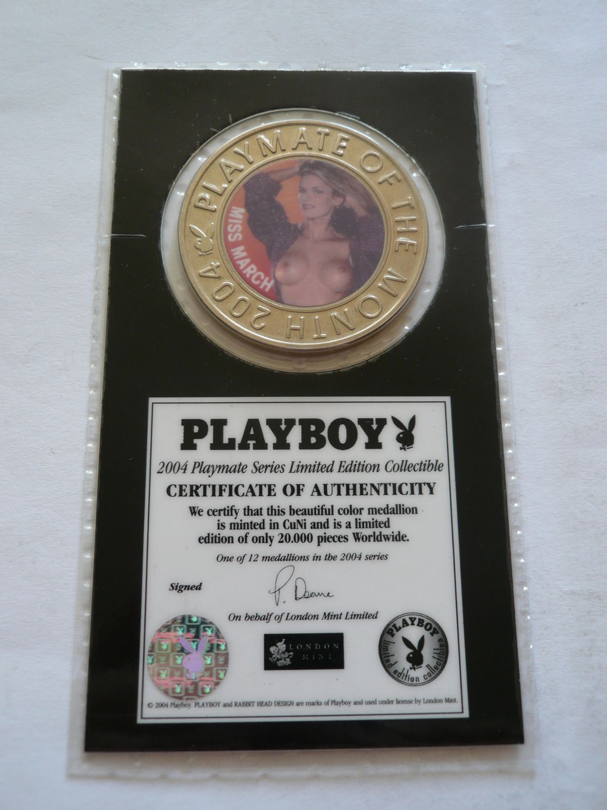 plaketa Playboy, blondýnka+certifikát
