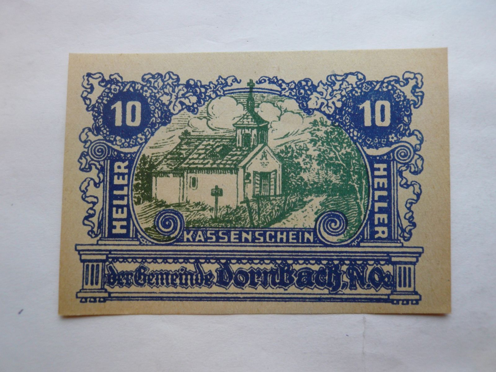 10 Heller, Kassenschein, Rakousko