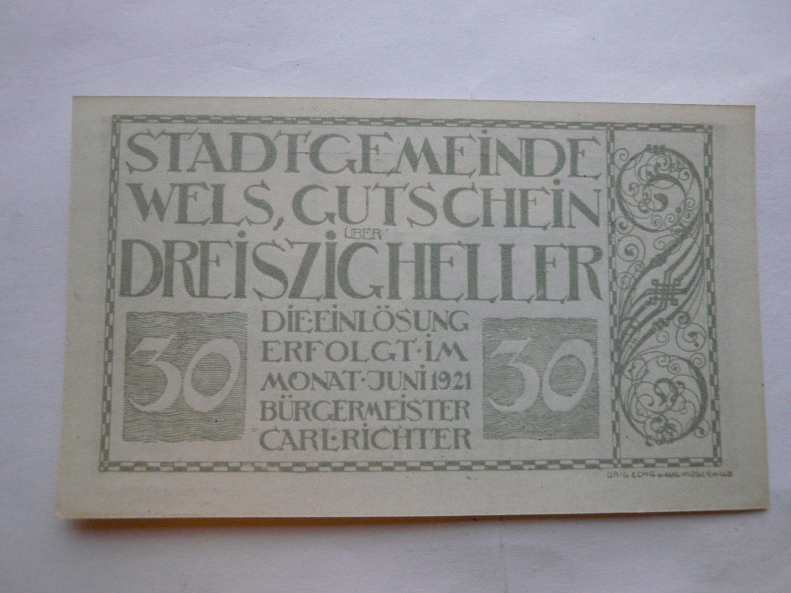 30 Heller, Richter, Rakousko