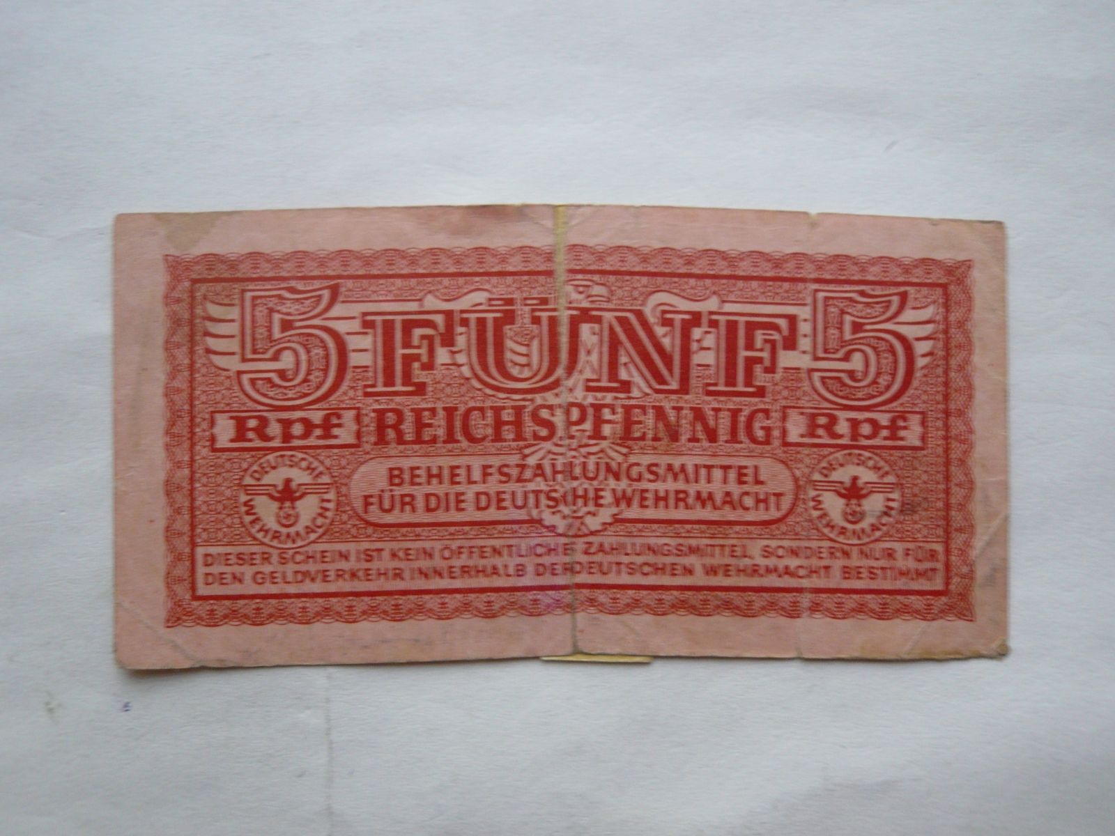 5 Pfennig, Wehrmacht, Německo