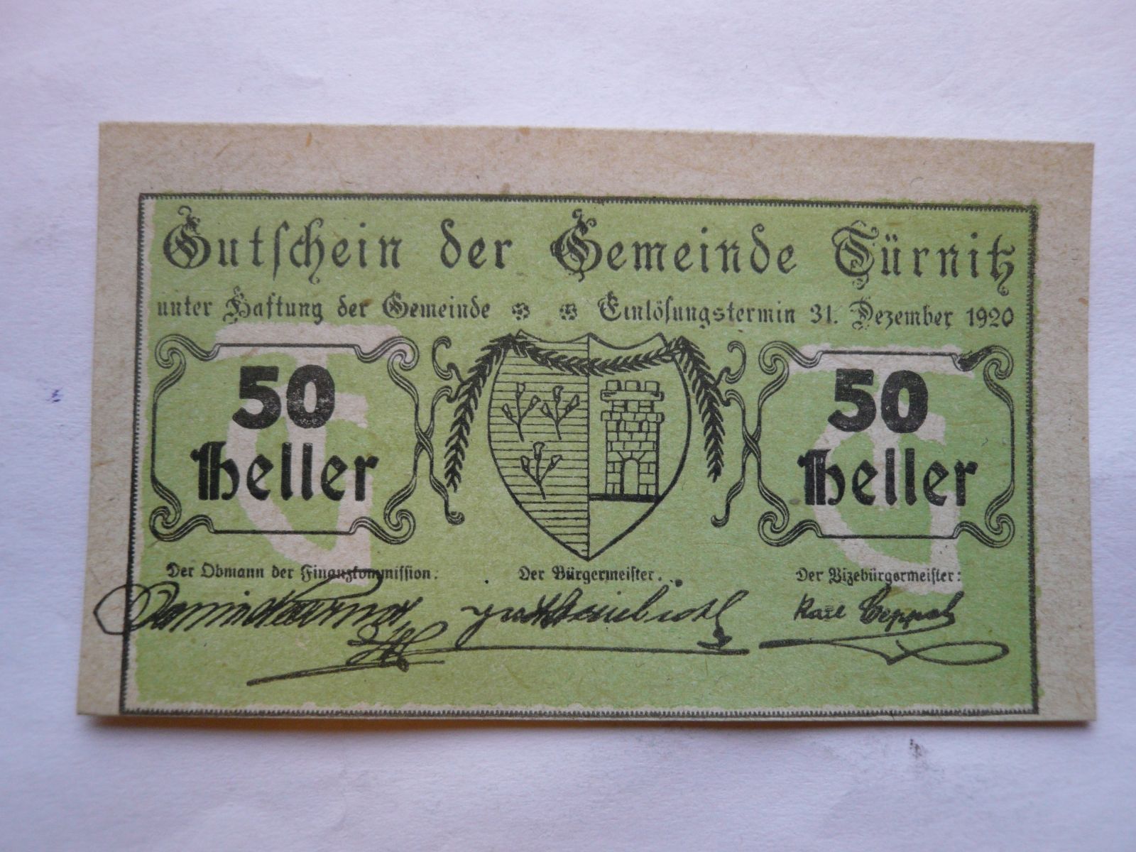 50 Heller, Gemeinde Gurnite, Rakousko