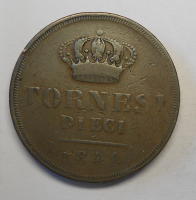 Itálie Neapol + Sicílie 5 Tornesi 1848