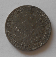 Rakousko 1 Zlatník/Gulden 1887, dobové falzum
