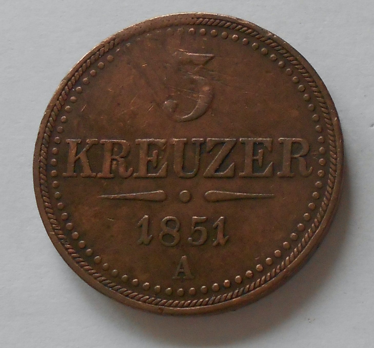 Rakousko 3 Krejcar 1851 A