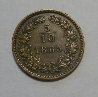 Rakousko 5/10 Krejcar 1885