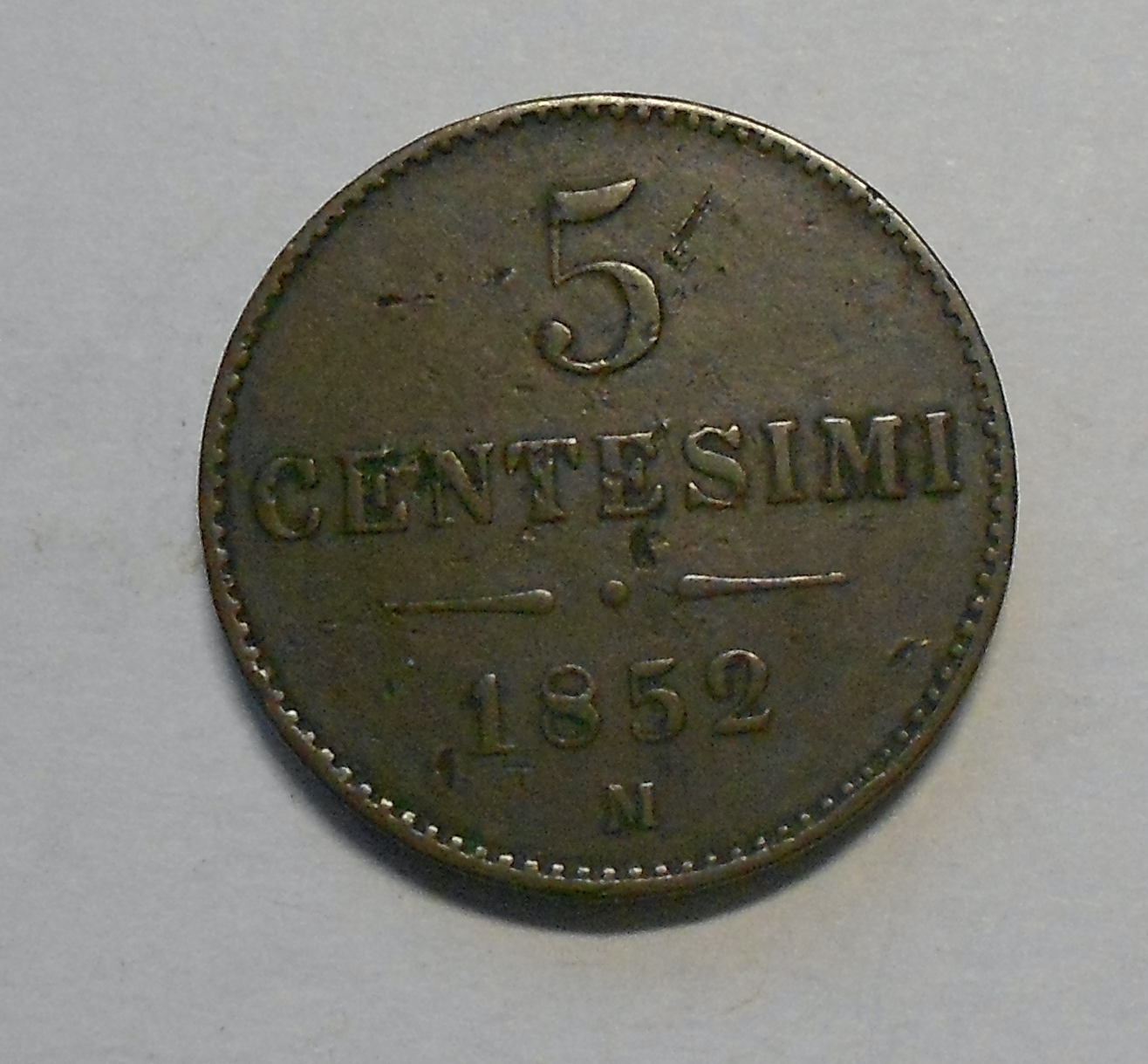 Rakousko 5 Centesimi 1852 M