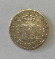 Španělsko 50 Cent 1880