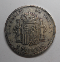 Španělsko 5 Peseta 1881, falzum